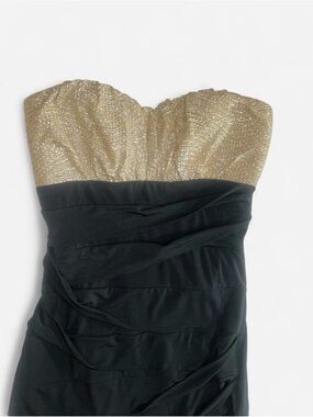 Ruby Rox Gold and Black Strapless Mini Dress